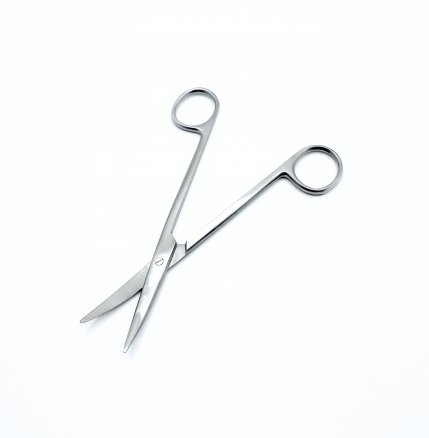 Ножиці по Metzenbaum, анатомічні, для розтину м'яких тканин, зігнуті, гострокінцеві. Довжина 14,5 см